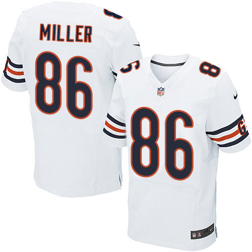 Men's Elite Zach Miller Nike Jersey White Road - #86 NFL Chicago Bears